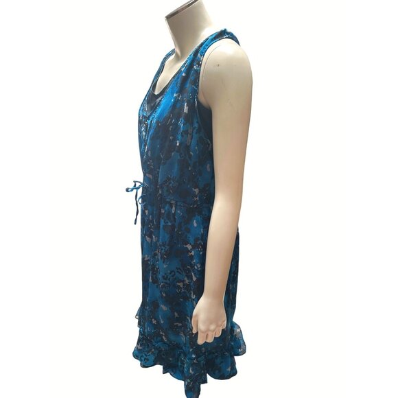 Converse One Star Womens Blue Floral Sleeveless Dress M Polyester - Picture 2 of 12